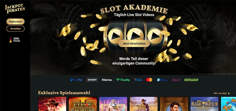 JackpotPiraten Casino Lobby